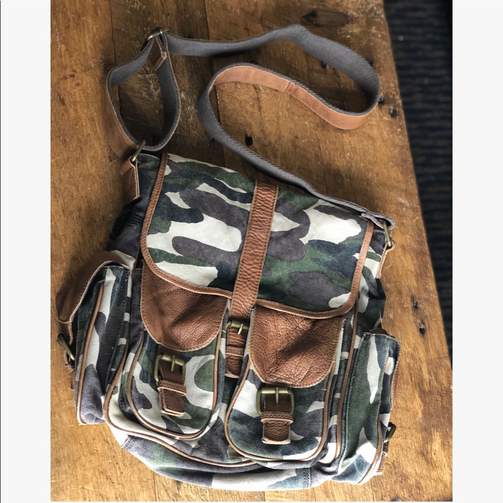 Fossil Camo Crossbody Messenger Bag